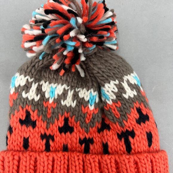 Beanie Fair Isle Knit Pom Pom Unisex One Size Cozy Nordic Scandinavian Snow - Picture 5 of 8